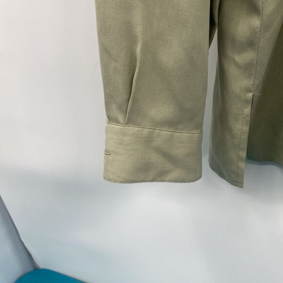 VTG ANNA & FRANK 100% SILK LIGHT GREEN LS BLOUSE SHOULDER PADS WOMENS XL - Picture 8 of 13